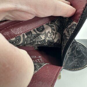 shoes booties  leather combo black 39 8.5 9